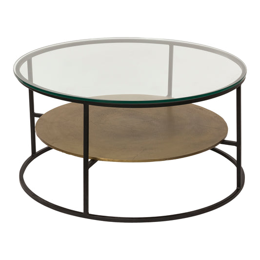 Moe's Home Callie Coffee Table in Antique Brass (17" x 35.5" x 35.5") - ZY-1022-51