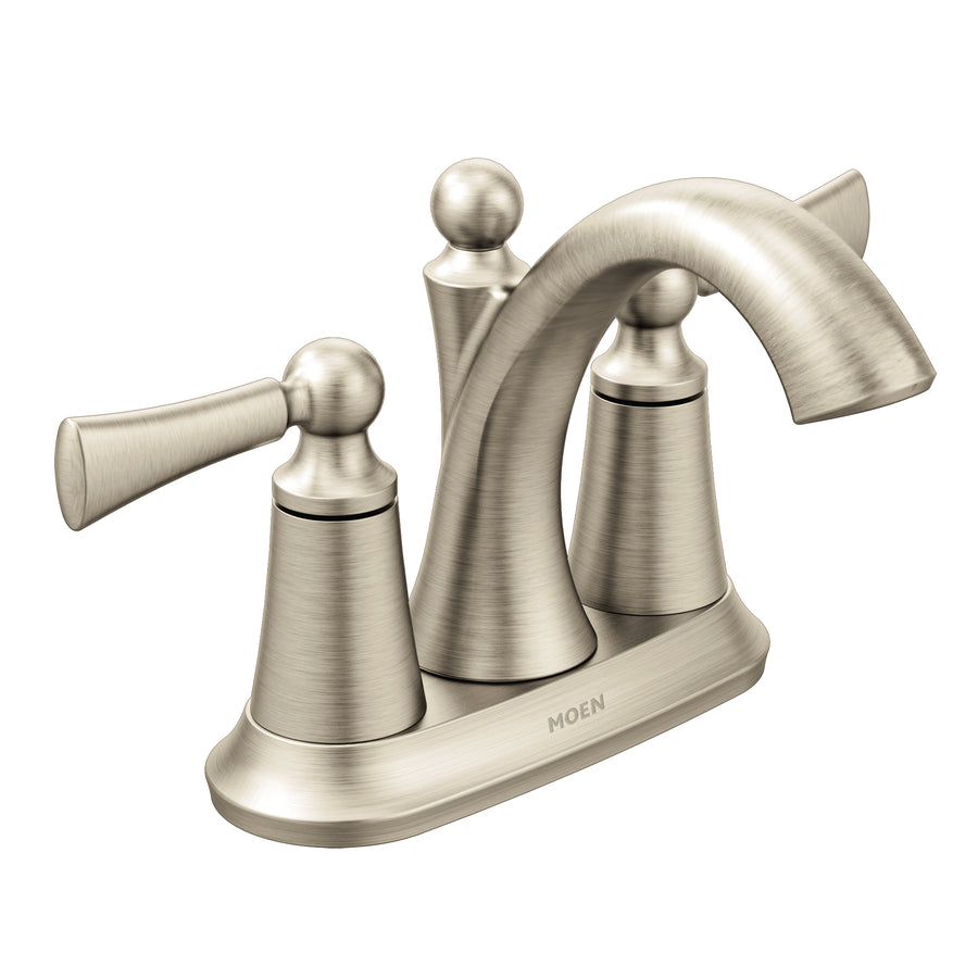 Wynford 5.75' 1.2 gpm 2 Lever Handle One or Three Hole Deck Mount Bathroom Faucet in Brushed Nickel
