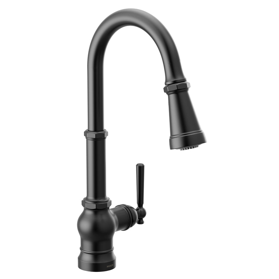 Paterson 17' 1.5 gpm 1 Handle One Hole Kitchen Faucet in Matte Black