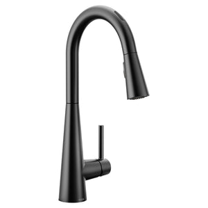 Sleek 15.56' 1.5 gpm 1 Lever Handle One or Three Hole Deck Mount Smart Kitchen Faucet in Matte Black