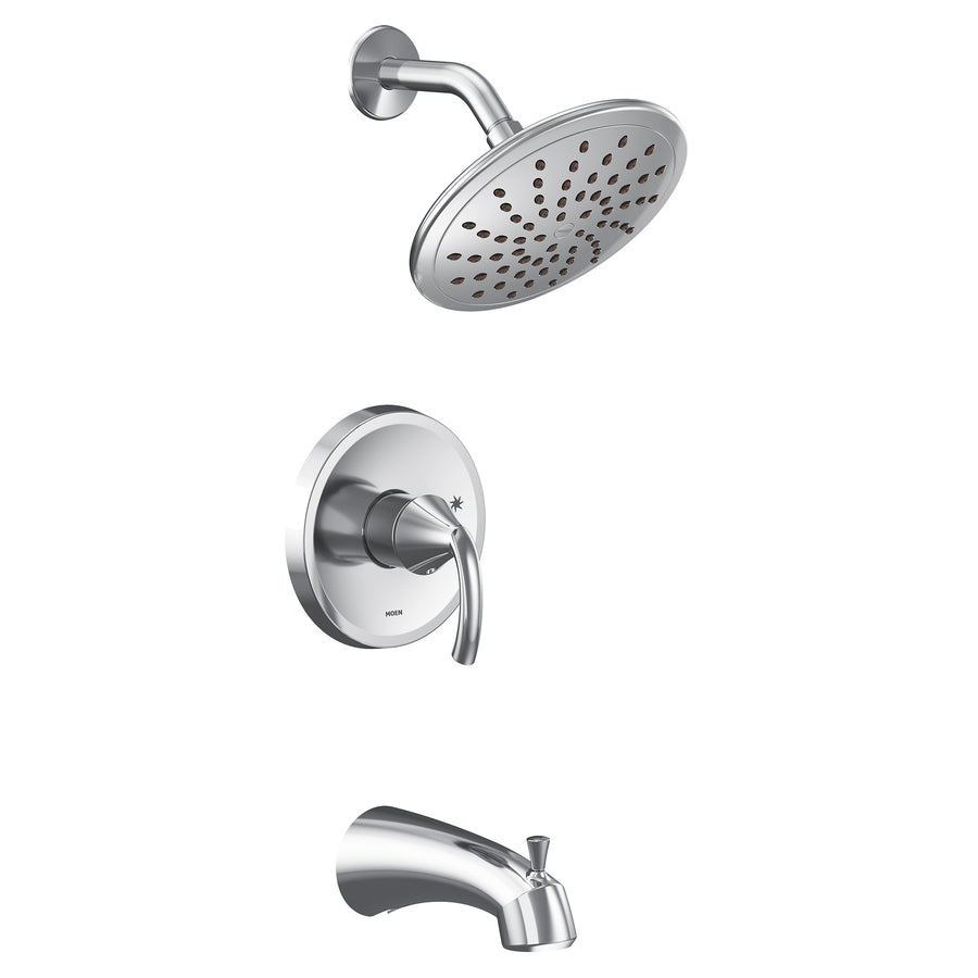Glyde 8' 1.75 gpm 1 Handle Full Rain Shower Tub & Shower Faucet in Chrome