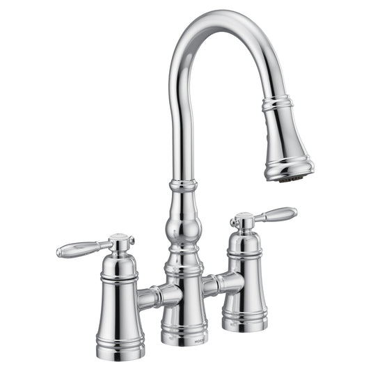Weymouth 16.75" 1.5 gpm 2 Handle Three Hole Kitchen Faucet in Chrome