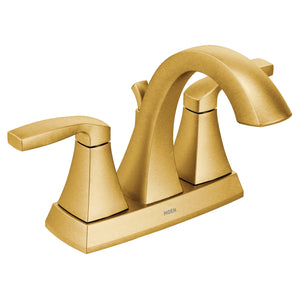 Voss 6.13' 1.2 gpm 2 Lever Handle Three Hole Deck Mount Bathroom Faucet in Brushed Gold