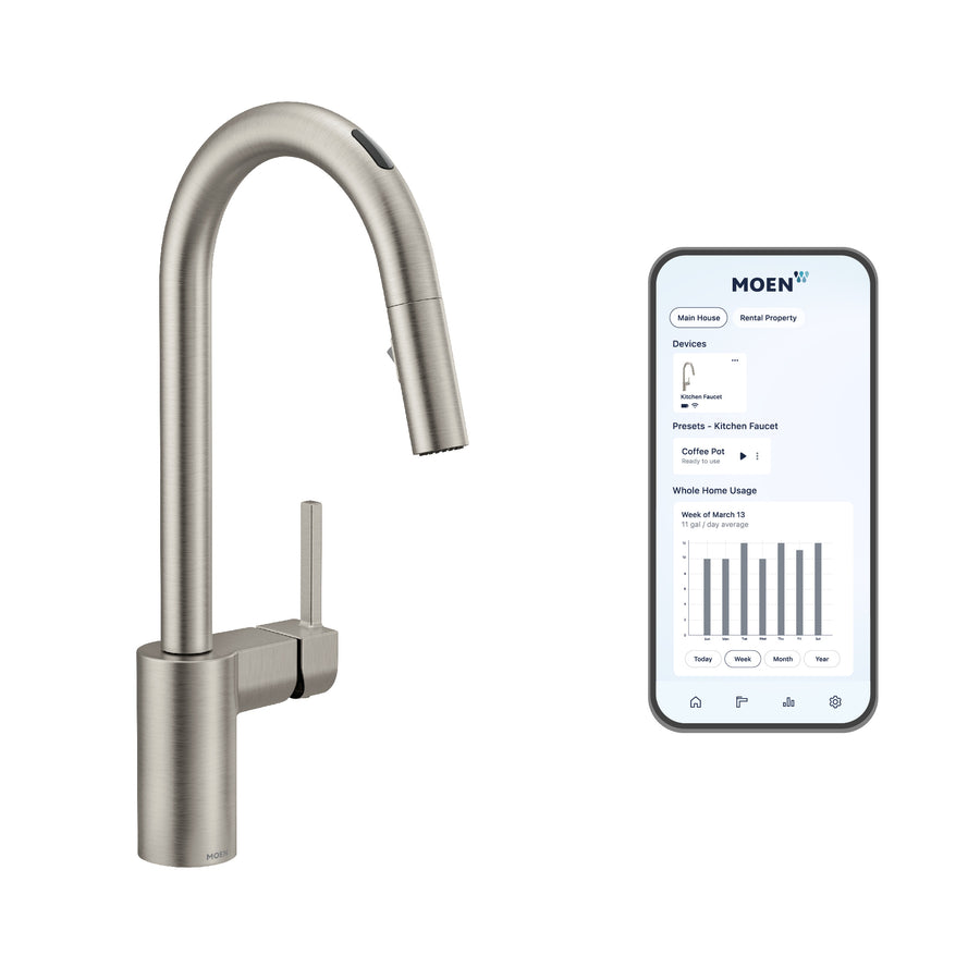 Align 15.63' 1.5 gpm 1 Lever Handle One or Three Hole Deck Mount Smart Kitchen Faucet in Spot Resistance Stainless