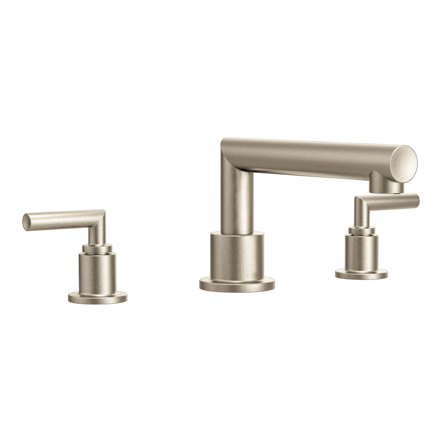 Arris 5.41' 2 Handle Three Hole Deck Mount Roman Tub Faucet in Brushed Nickel