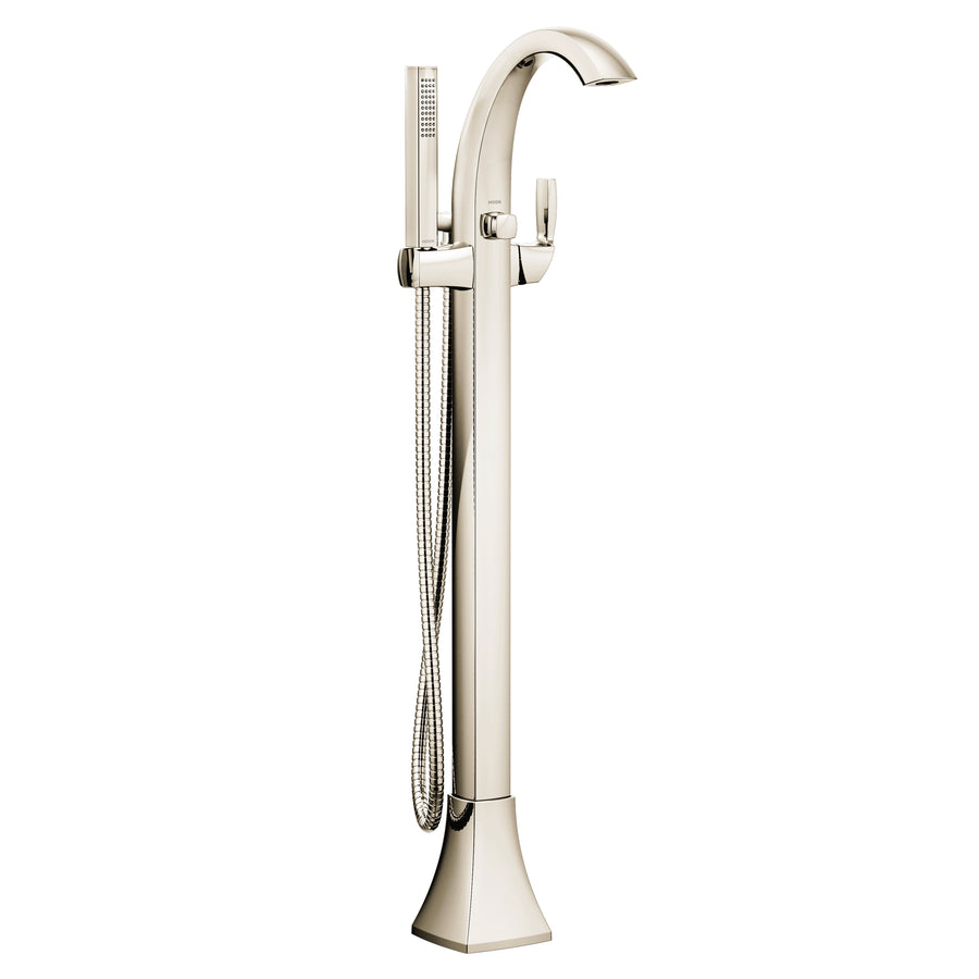 Voss 41.25' 1.75 gpm 1 Lever Handle One Hole Floor Mount Tub-Filler Faucet in Polished Nickel