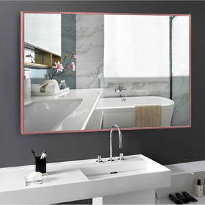 36-in H x 24-in W Wall Mirror Rose Gold