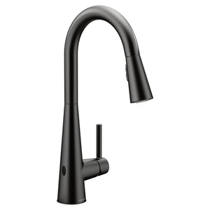 Sleek 15.56' 1.5 gpm 1 Lever Handle One or Three Hole Deck Mount Two Function Kitchen Faucet in Matte Black