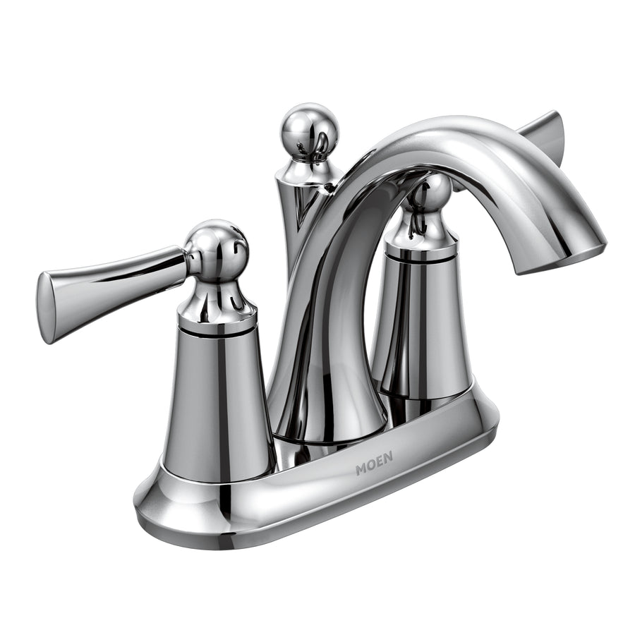 Wynford 5.75' 1.2 gpm 2 Lever Handle One or Three Hole Deck Mount Bathroom Faucet in Chrome