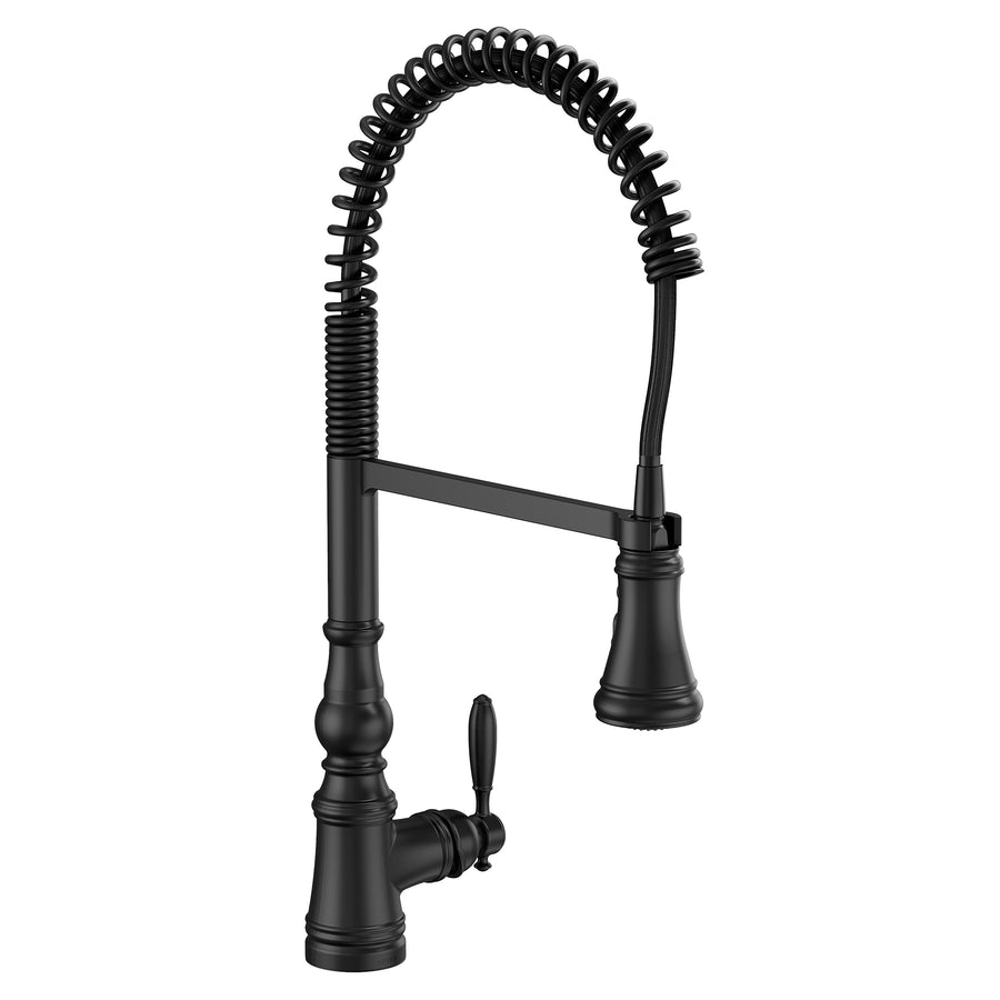 Weymouth 21.75' 1.5 gpm 1 Lever Handle One Hole Deck Mount Kitchen Faucet in Matte Black