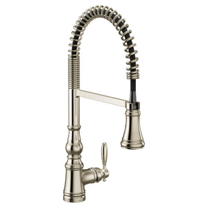 Weymouth 21.75' 1.5 gpm 1 Lever Handle One Hole Deck Mount Kitchen Faucet in Polished Nickel