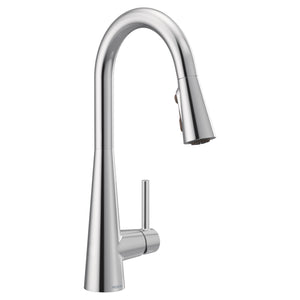 Sleek 15.56' 1.5 gpm 1 Lever Handle One or Three Hole Deck Mount Four Function Kitchen Faucet in Chrome