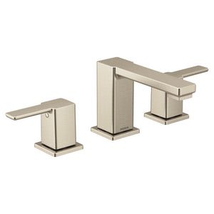 90 Degree 4.19' 1.2 gpm 2 Lever Handle Three Hole Deck Mount Bathroom Faucet Trim in Brushed Nickel