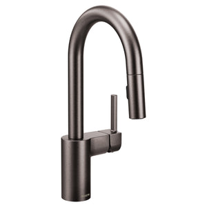 Align 13.75' 1.5 gpm 1 Lever Handle One or Three Hole Deck Mount Bar Faucet and Supply Lines in Black Stainless