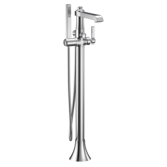 Flara 38.38" 1.75 gpm 1 Lever Handle One Hole Floor Mount Tub Filler in Chrome