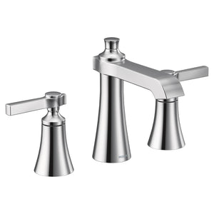 Flara 7' 1.2 gpm 2 Lever Handle Three Hole Deck Mount Bathroom Faucet Trim in Chrome
