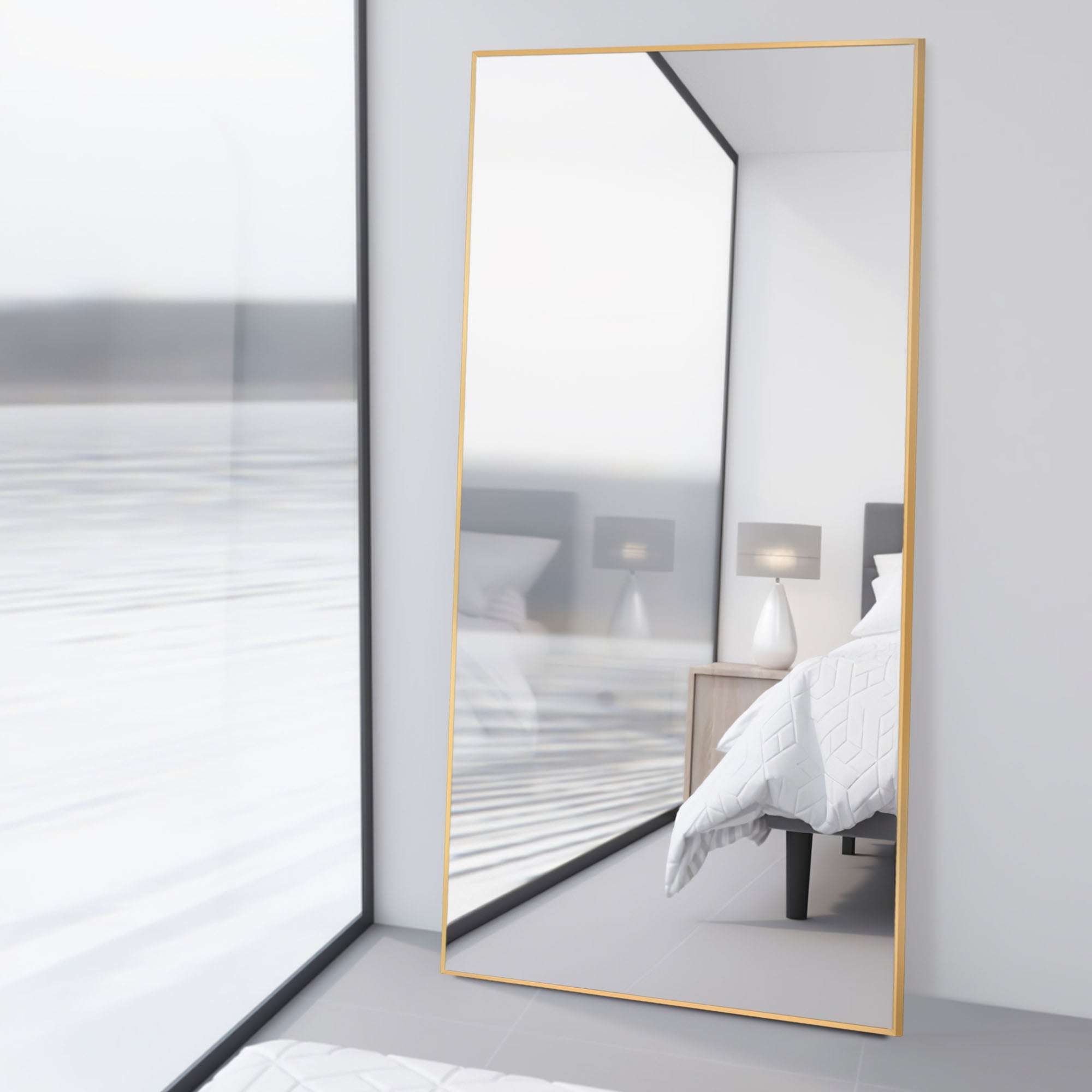 71-in H x 28-in W Metal Framed Full Length Free-standing Mirror – Vevano