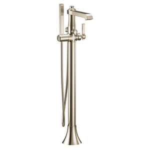 Flara 38.38' 1.75 gpm 1 Lever Handle One Hole Floor Mount Tub Filler in Polished Nickel