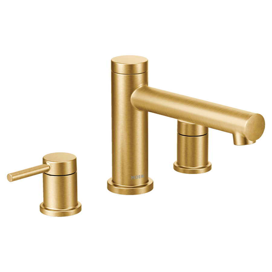 Align 6.4' 2 Handle Three Hole Deck Mount Faucet Trim in Brushed Gold