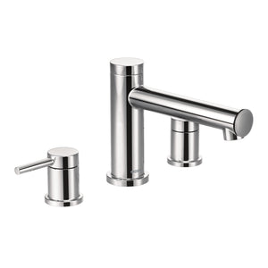 Align 6.4' 2 Handle Three Hole Deck Mount Roman Tub Faucet in Chrome