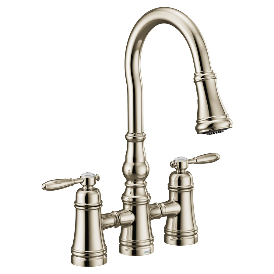Weymouth 16.75' 1.5 gpm 2 Handle Three Hole Kitchen Faucet in Polished Nickel