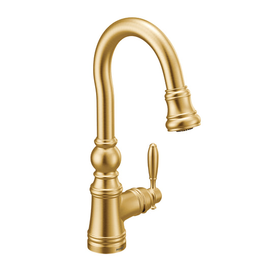 Weymouth 14.66" 1.5 gpm 1 Lever Handle One Hole Bar Faucet in Brushed Gold