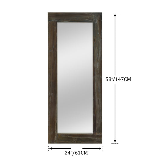 57-in H x 24-in W Wood Framed Full Length Mirror