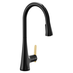 Sinema 17.75' 1.5 gpm 1 Handle One Hole Smart Kitchen Faucet in Matte Black
