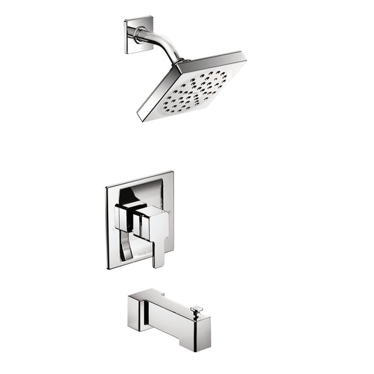 90 Degree 7" 2.5 gpm 1 Handle Tub & Shower Faucet Trim in Chrome