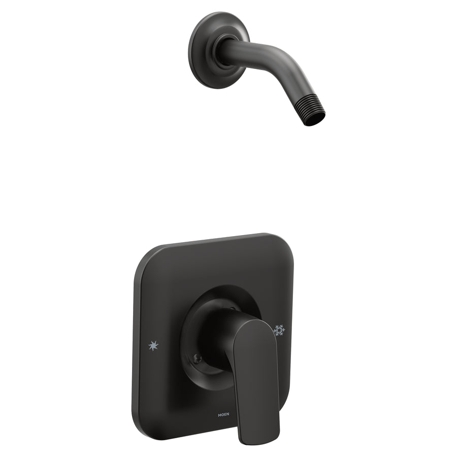 Rizon Posi-Temp 1 Handle Shower Only Faucet Trim without Showerhead in Matte Black