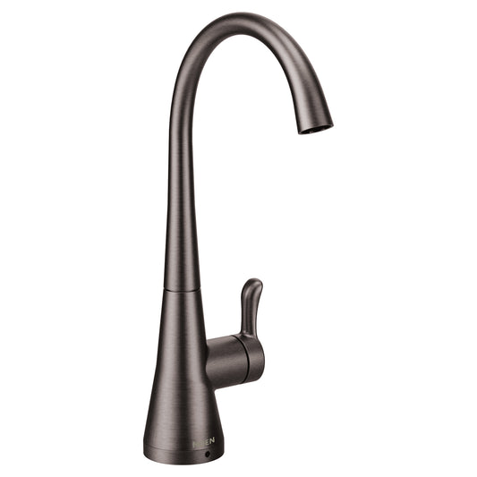Sip 11" 1.5 gpm 1 Lever Handle One Hole Deck Mount Transitional Beverage Faucet in Black Stainless