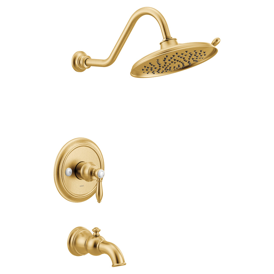 Weymouth 7.25' 1.75 gpm 1 Handle 3-Series Eco-Performance Tub & Shower Faucet in Brushed Gold