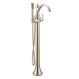 Wynford 40.25' 1.75 gpm 1 Lever Handle One Hole Floor Mount Floor Mount Tub Filler Faucet in Polished Nickel