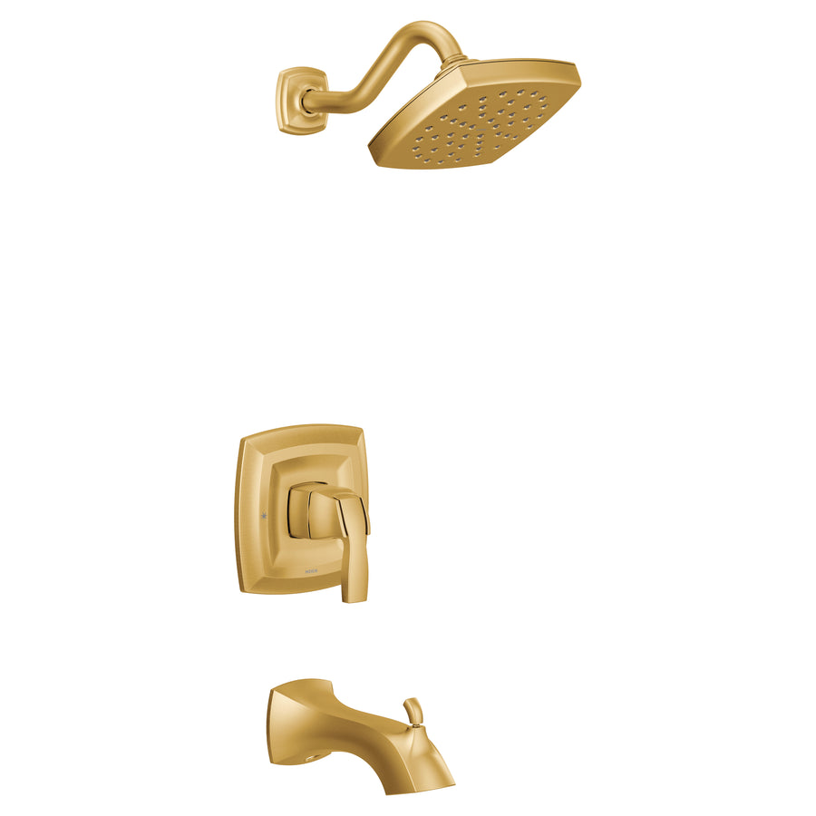 Voss 6.25' 2.5 gpm 1 Handle Tub & Shower Faucet in Brushed Gold