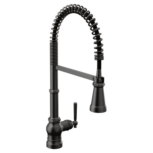 Paterson 22.38" 1.5 gpm 1 Lever Handle One Hole Deck Mount Kitchen Faucet in Matte Black