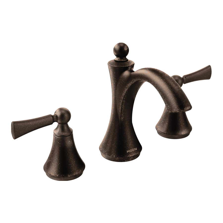 Wynford 6.63' 1.2 gpm 2 Lever Handle Three Hole Deck Mount Bathroom Faucet Trim in Oil Rubbed Bronze