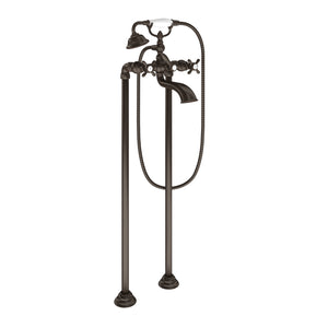Weymouth 11.5' 1.75 gpm 2 Cross Handle Two Hole Floor Mount Tub-Filler in Oil Rubbed Bronze