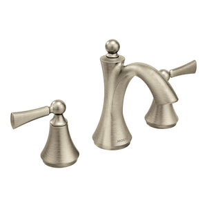 Wynford 6.63' 1.2 gpm 2 Lever Handle Three Hole Deck Mount Bathroom Faucet Trim in Brushed Nickel