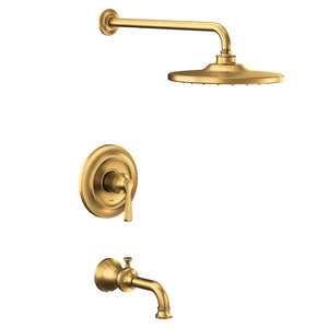 Colinet 7' 1.75 gpm 1 Handle 2-Series Tub & Shower Faucet in Brushed Gold