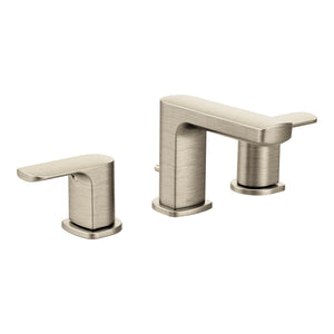 Rizon 4.33' 1.2 gpm 2 Lever Handle Three Hole Deck Mount Bathroom Faucet Trim in Brushed Nickel