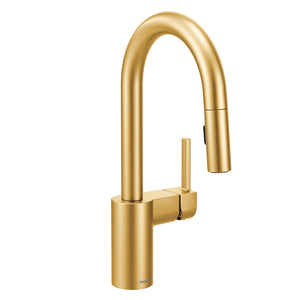 Align 13.75' 1.5 gpm 1 Lever Handle One or Three Hole Deck Mount Bar Faucet and Supply Lines in Brushed Gold