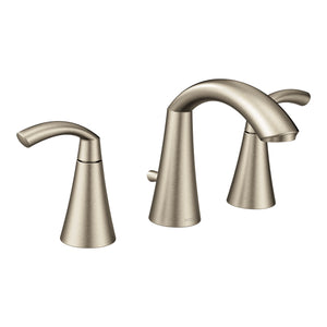 Glyde 5.75' 1.2 gpm 2 Lever Handle Three Hole Deck Mount Bathroom Faucet Trim in Brushed Nickel