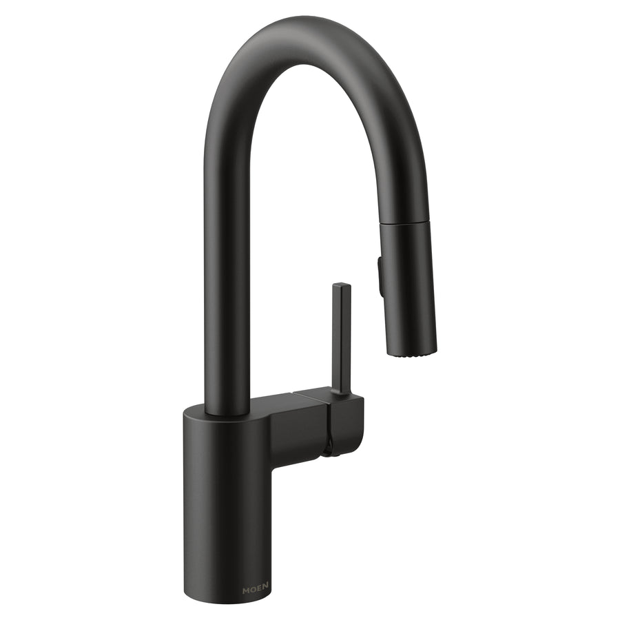 Align 13.75' 1.5 gpm 1 Lever Handle One or Three Hole Deck Mount Bar Faucet and Supply Lines in Matte Black