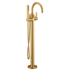 Cia 7.63' 1.75 gpm 1 Handle One Hole tub filler Trim in Brushed Gold