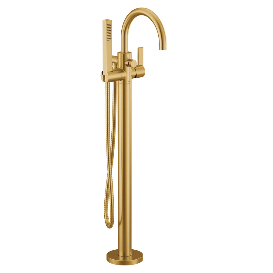 Cia 7.63' 1.75 gpm 1 Handle One Hole tub filler Trim in Brushed Gold