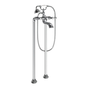 Weymouth 11.25' 1.75 gpm 2 Lever Handle Two Hole Floor Mount Tub-Filler in Chrome