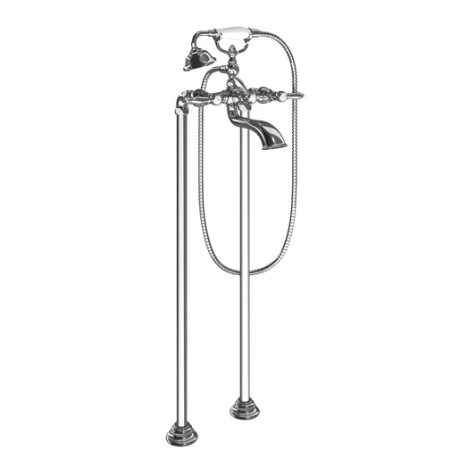 Weymouth 11.25" 1.75 gpm 2 Lever Handle Two Hole Floor Mount Tub-Filler in Chrome
