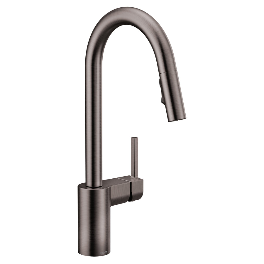 Align 15.63' 1.5 gpm 1 Lever Handle One or Three Hole Deck Mount 4 Function Kitchen Faucet in Black Stainless