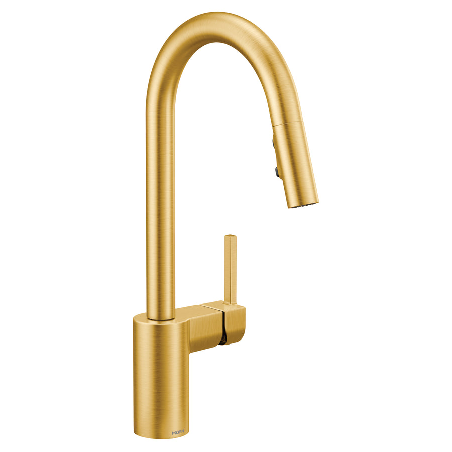 Align 15.63' 1.5 gpm 1 Lever Handle One or Three Hole Deck Mount 4 Function Kitchen Faucet in Brushed Gold