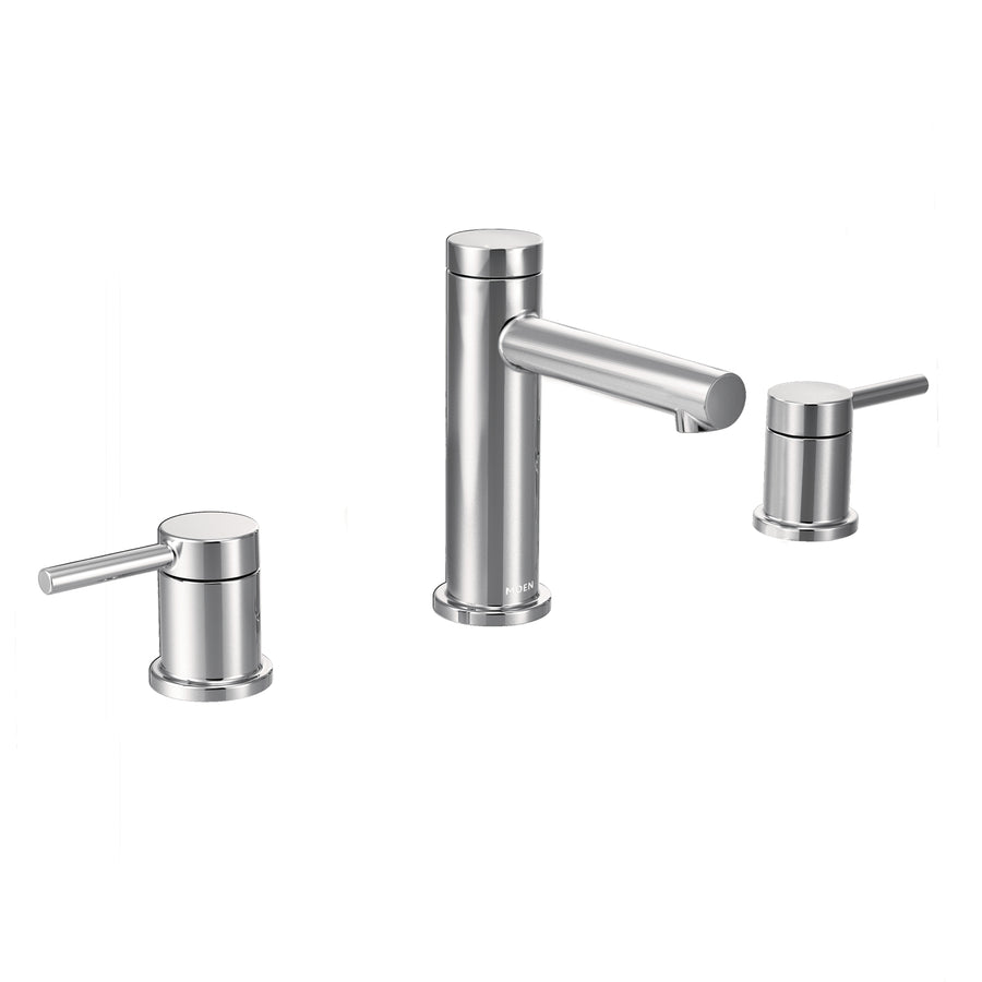 Align 6.41' 1.2 gpm 2 Lever Handle Three Hole Deck Mount Bathroom Faucet Trim in Chrome